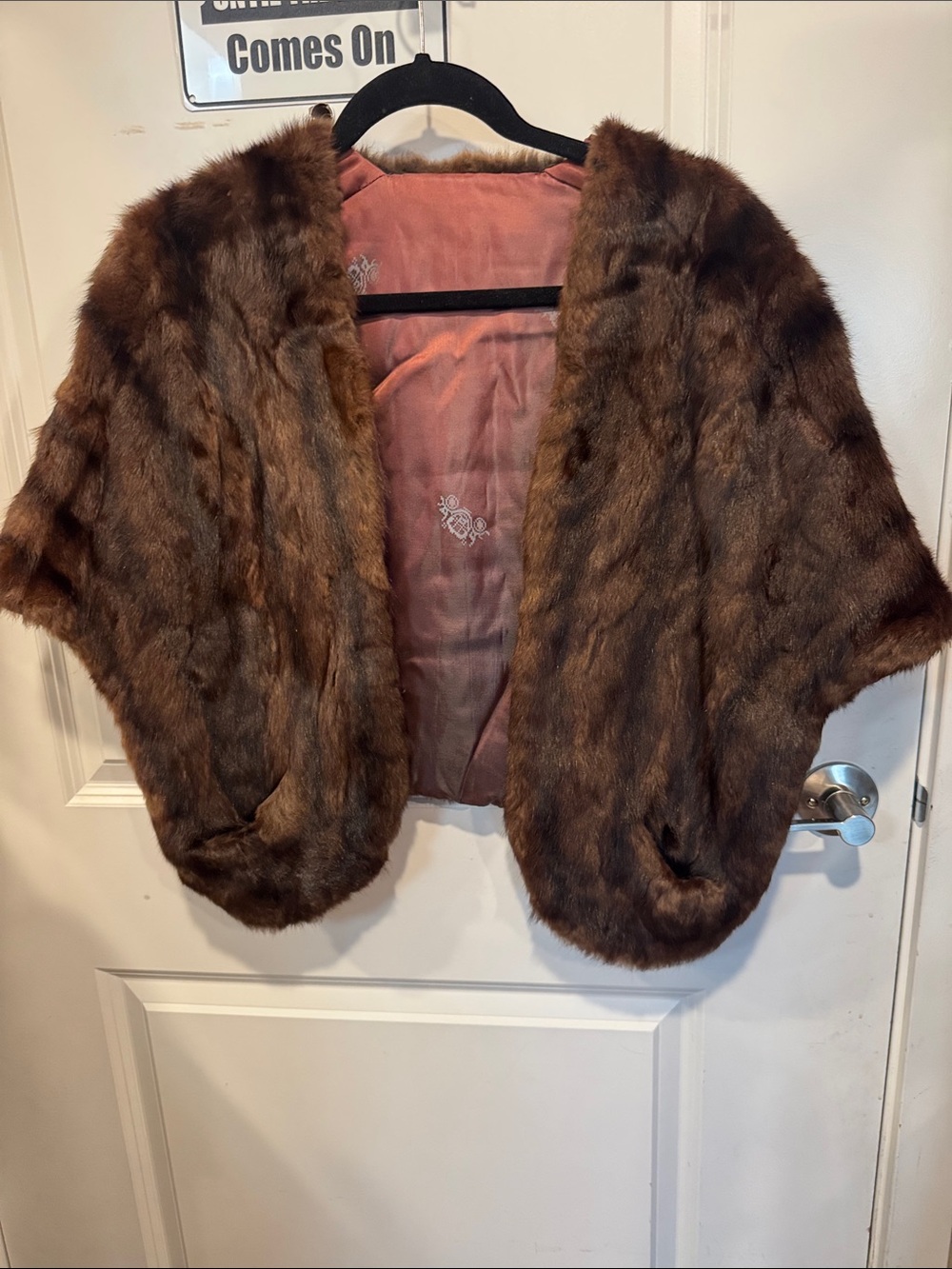 VINTAGE MINK STOLE-pockets on each side. .